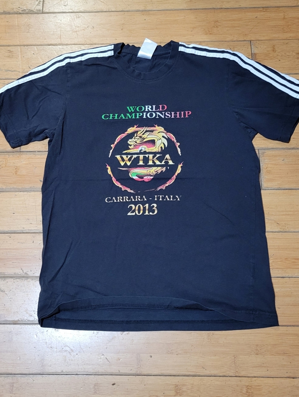 WTKA 2013 World Championships Black Tee 3 stripes Men's M